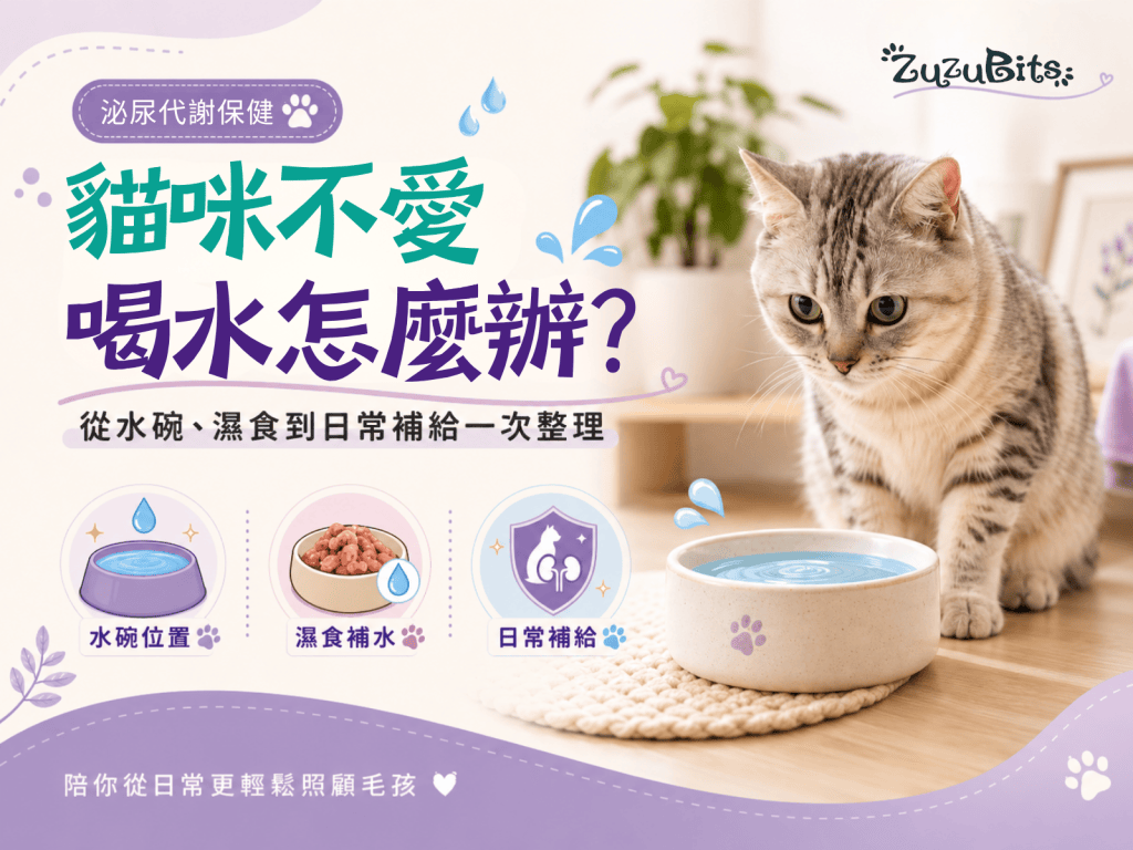 貓咪不愛喝水怎麼辦？從水碗、濕食到日常補給一次整理